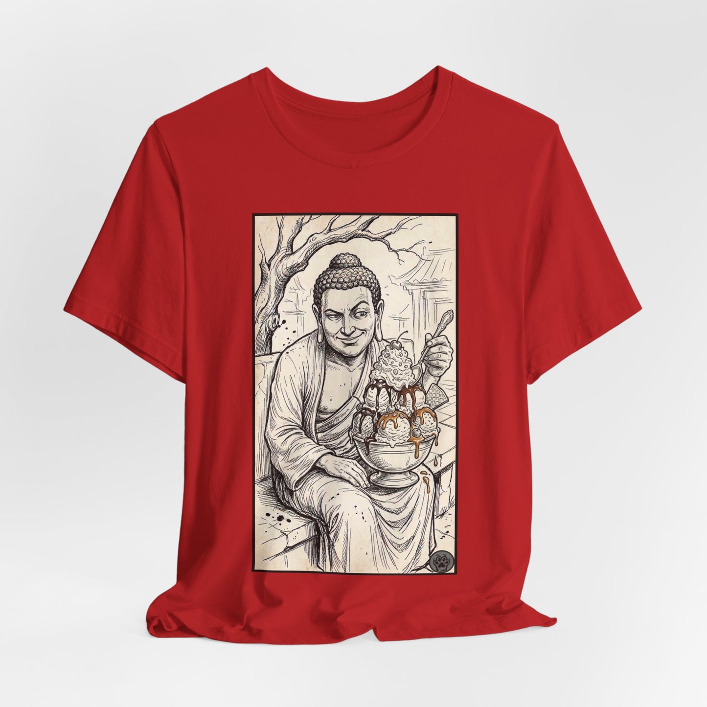 Bad Buddha Sundae Sketch Tee — Religious Humor Buddha Graphic T-Shirt