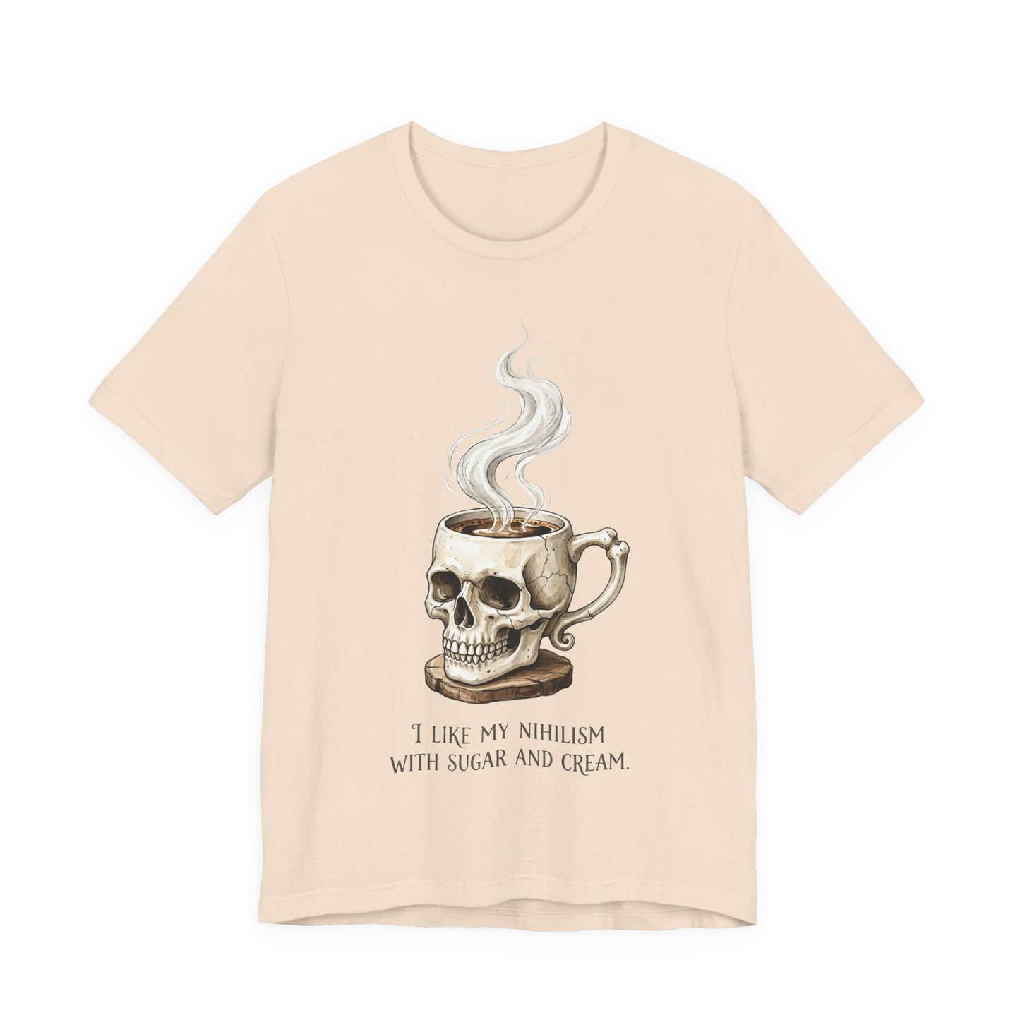 VOID - Tattoo Skull Coffee Tee — "I Like My Nihilism With Sugar and Cream" Graphic T-Shirt