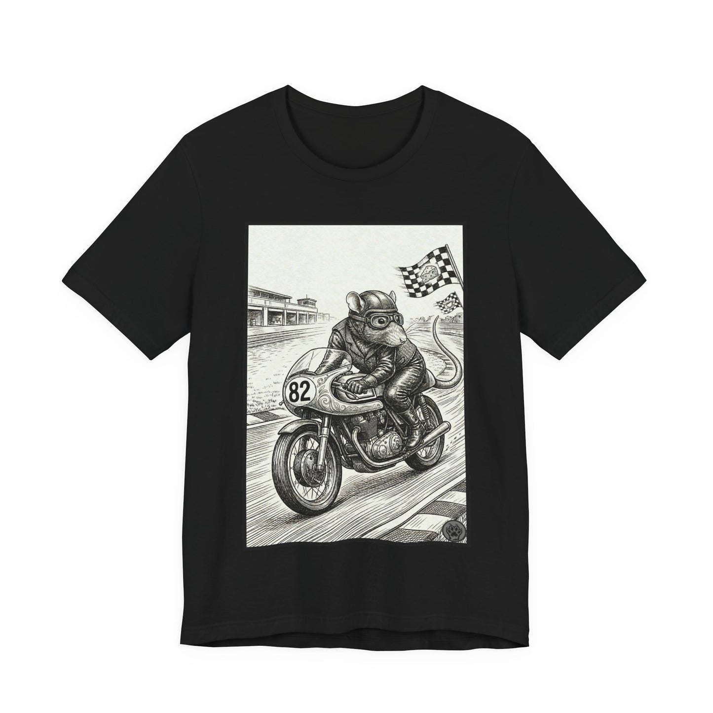 Ratney - "Rat Race" - Motorcycle Rat Racing T‑Shirt — Vintage Racer Graphic Tee