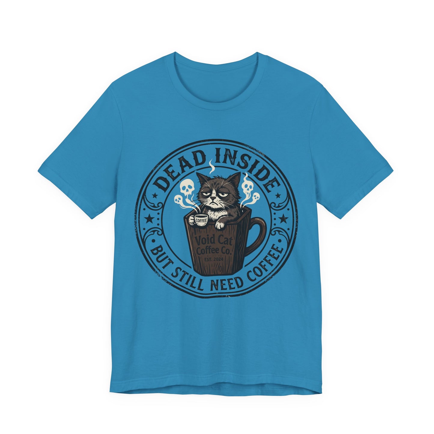 VOID - Dead Inside But Still Need Coffee Cat T-Shirt