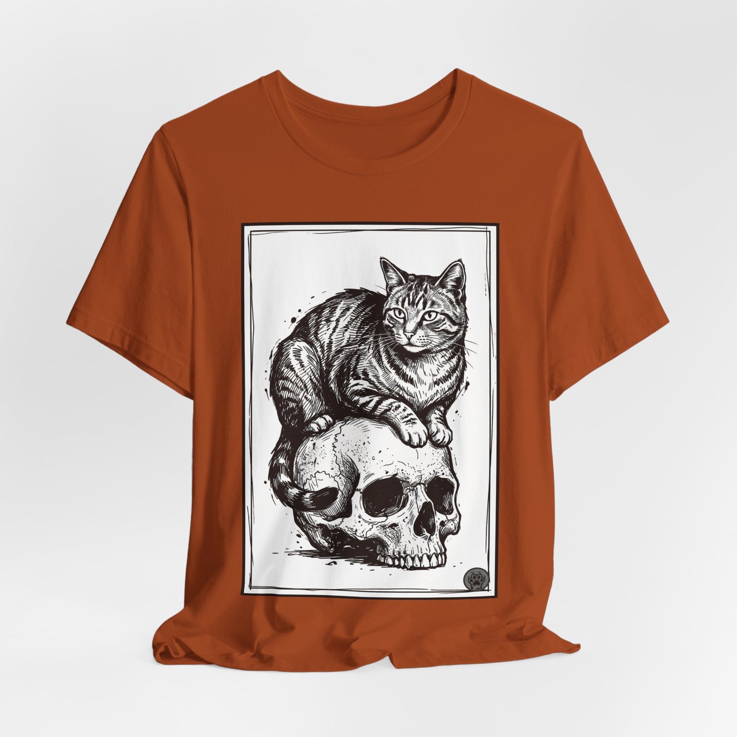 DarkArts Collection - Cat & Skull 2 T‑Shirt — Gothic Cat Skull Graphic Tee