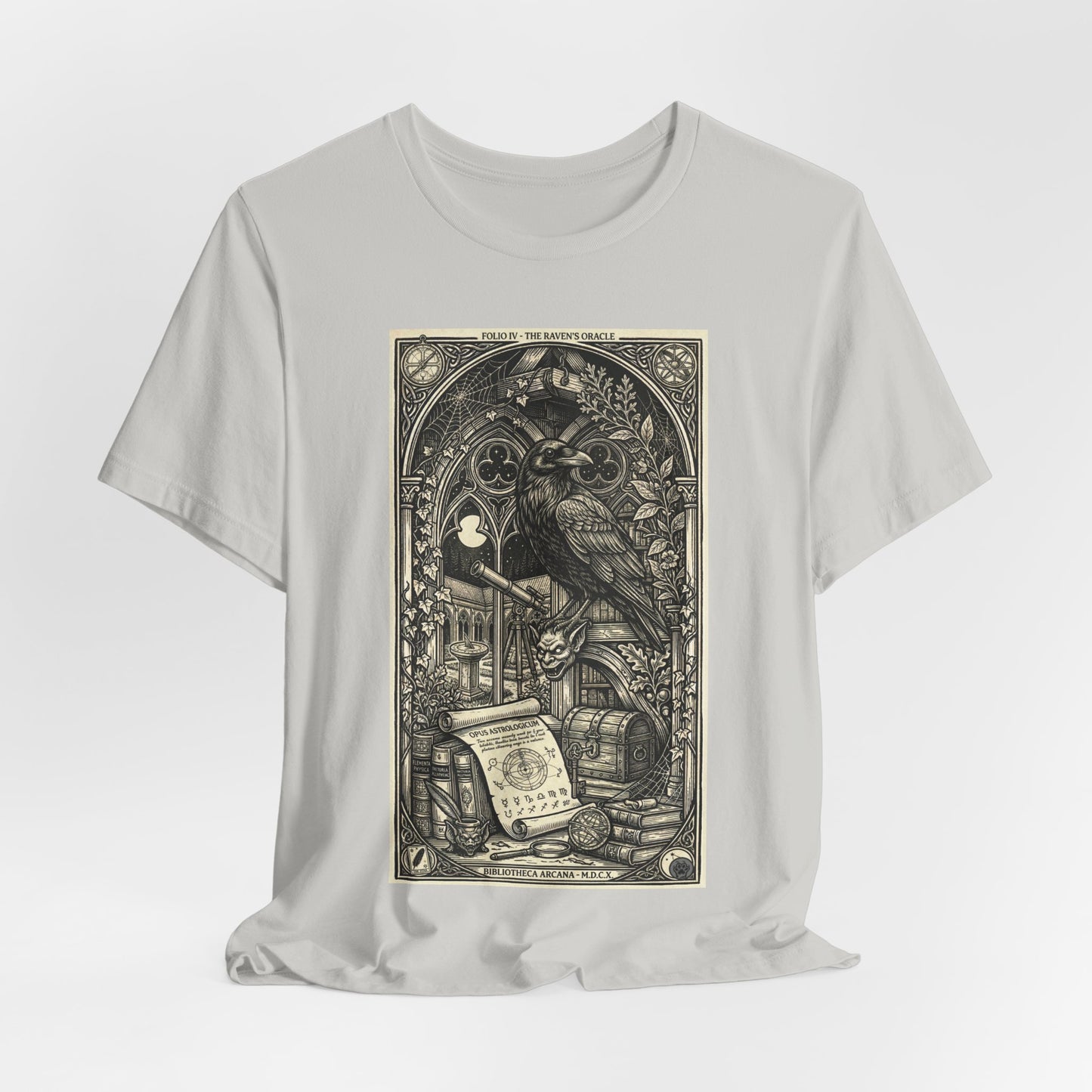 DarkArts Collection - Raven 2 - Raven Grimoire Tee — Gothic Occult Illustration T-Shirt