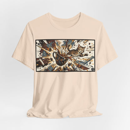VOID - Coffee Cup Explosion Art Tee — Retro Abstract Coffee Splash T-Shirt