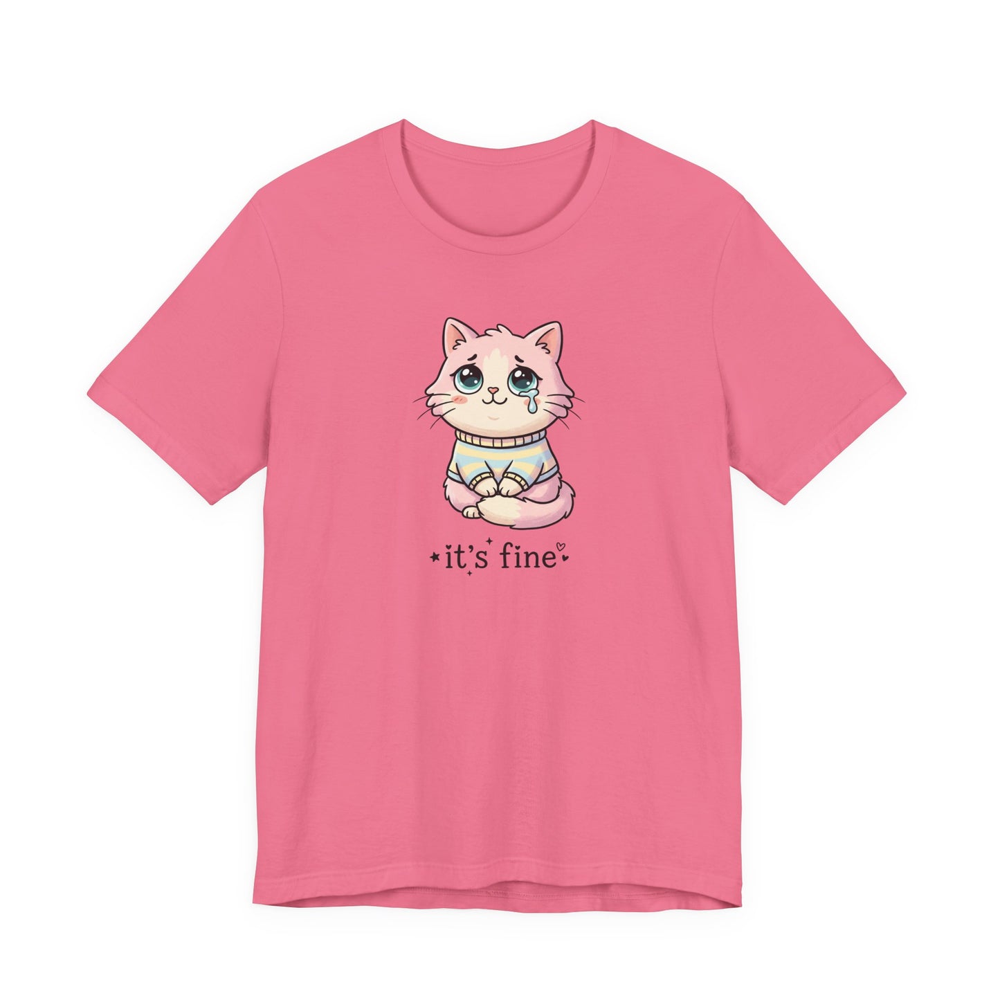 VOID - It's Fine - Cute Sad Cat Kitten Tee