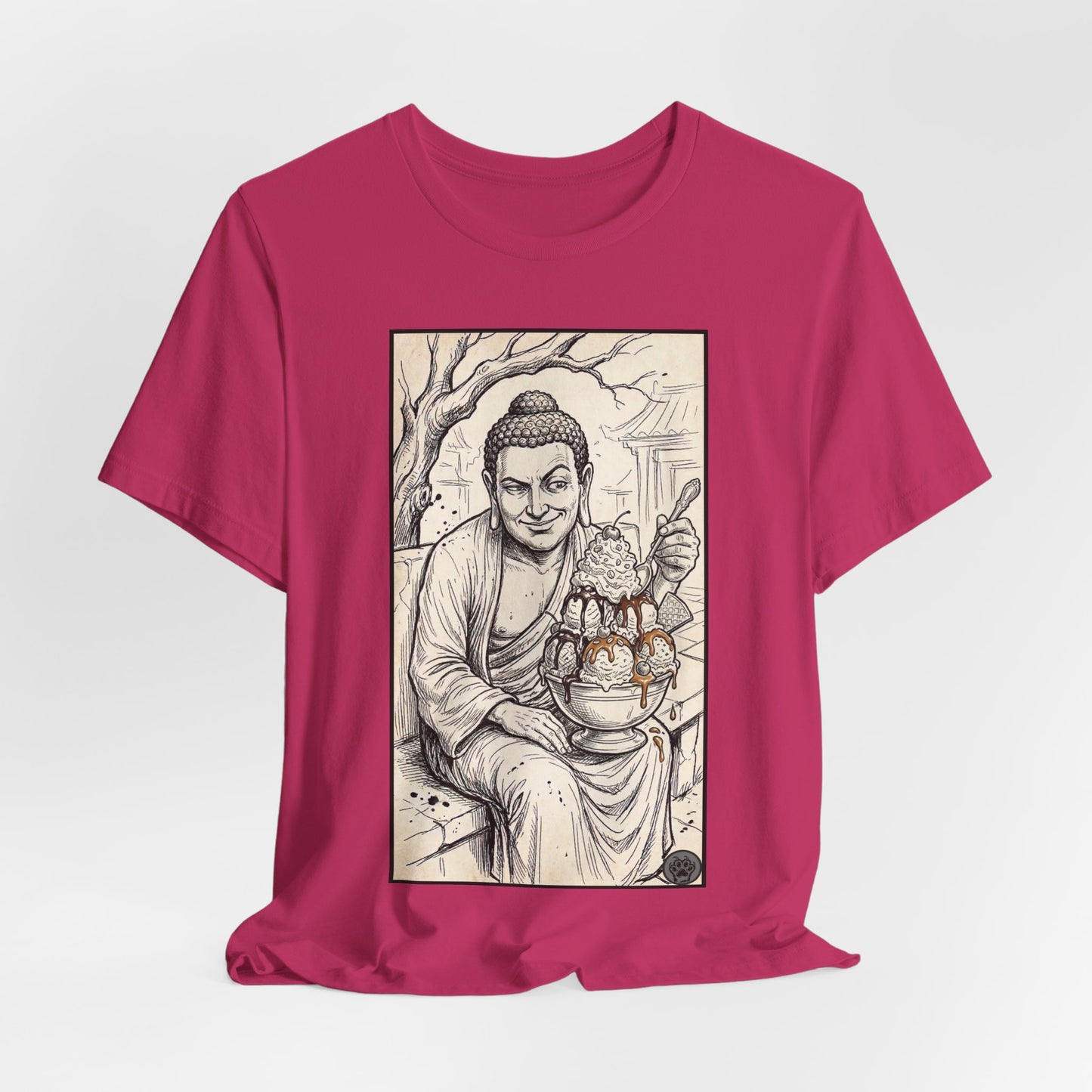 Bad Buddha Sundae Sketch Tee — Religious Humor Buddha Graphic T-Shirt
