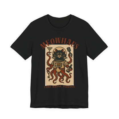 Alien Cat Astronaut Vintage Tattoo Tee – Sci‑Fi Cat Octopus T‑Shirt (Fort Wayne, Indiana)