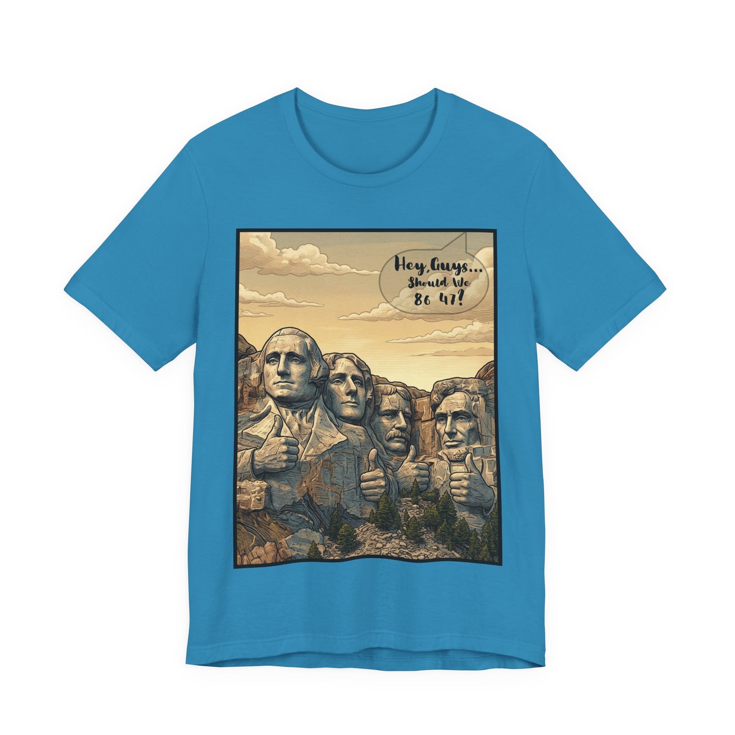 Mount Rushmore Thumbs Up Tee — Vintage Patriotic Graphic T-Shirt - Voice of God