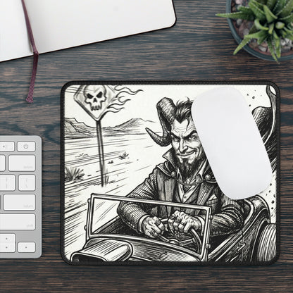 BLZB - HotRod - Devil Driver Gaming Mouse Pad — Gothic Skull Road Trip Desk Mat