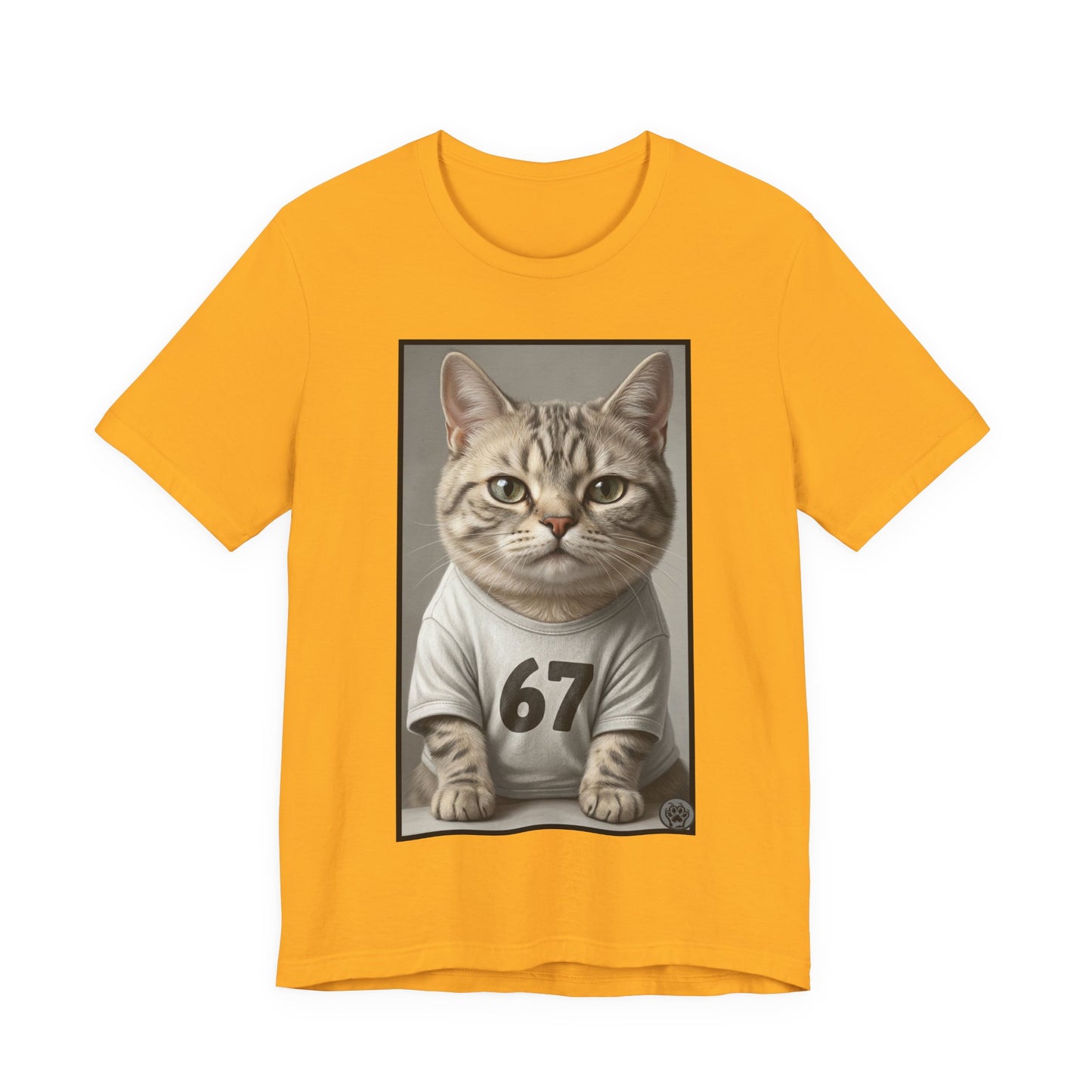 67 Meme - New Variation! - Cat Jersey T‑Shirt — Cute Kitten Portrait with Number 67