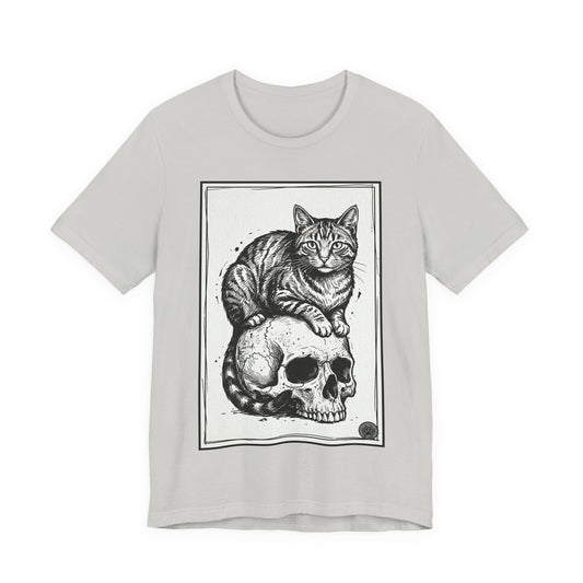 DarkArts Collection - Cat & Skull 3 Graphic Tee — Gothic Cat Skull T‑Shirt