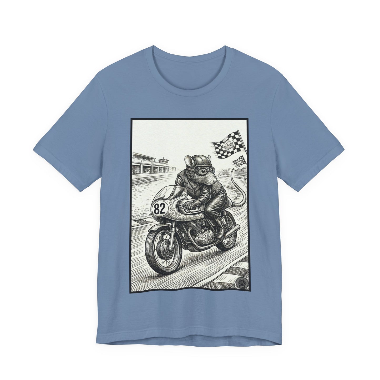 Ratney - "Rat Race" - Motorcycle Rat Racing T‑Shirt — Vintage Racer Graphic Tee