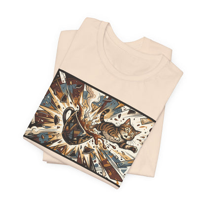 VOID - Coffee Cup Explosion Art Tee — Retro Abstract Coffee Splash T-Shirt