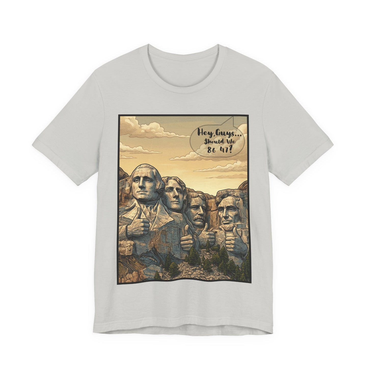 Mount Rushmore Thumbs Up Tee — Vintage Patriotic Graphic T-Shirt - Voice of God