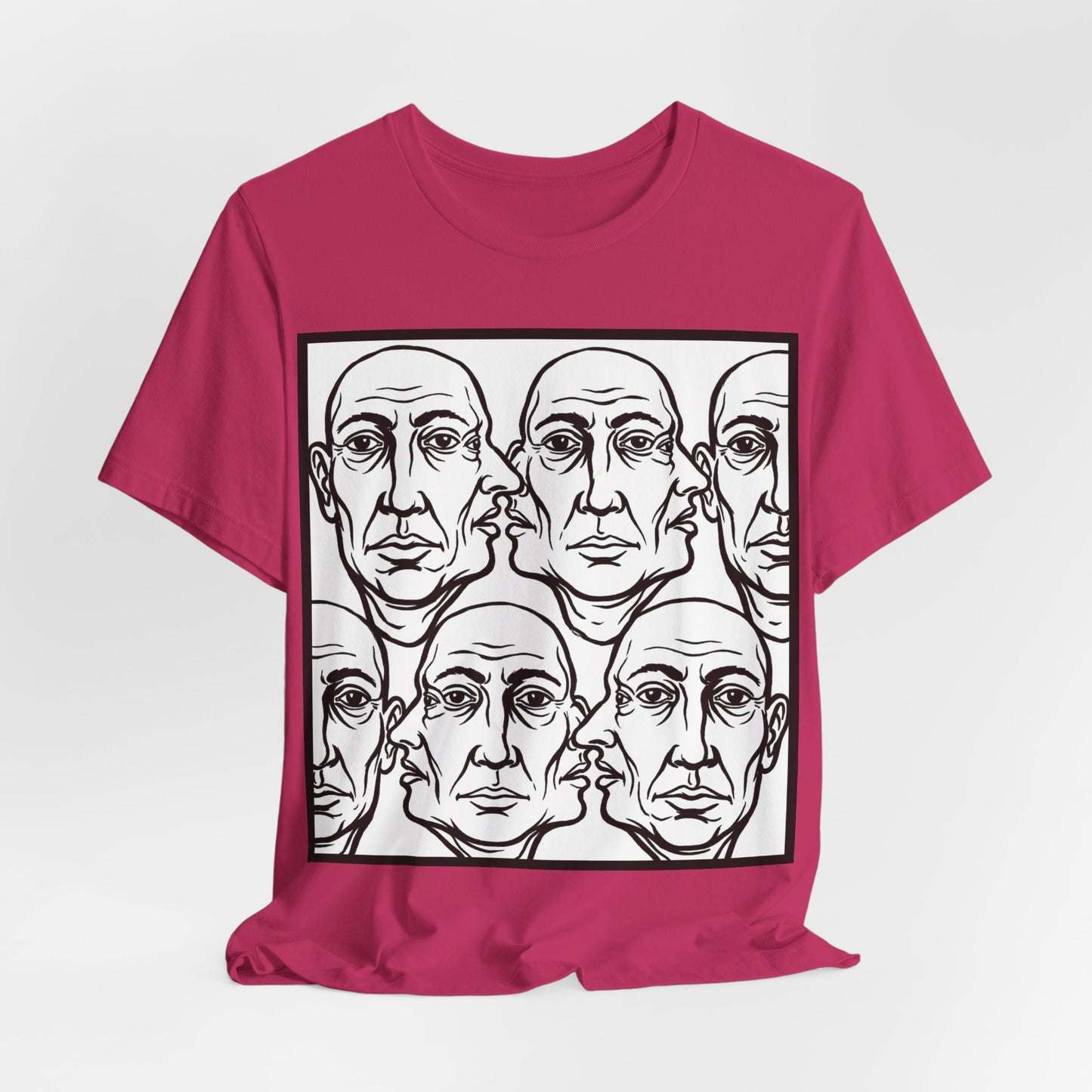 HotGossip - Version 2 - Monochrome Repeating Faces Tee – Abstract Expressionist Portrait T-Shirt