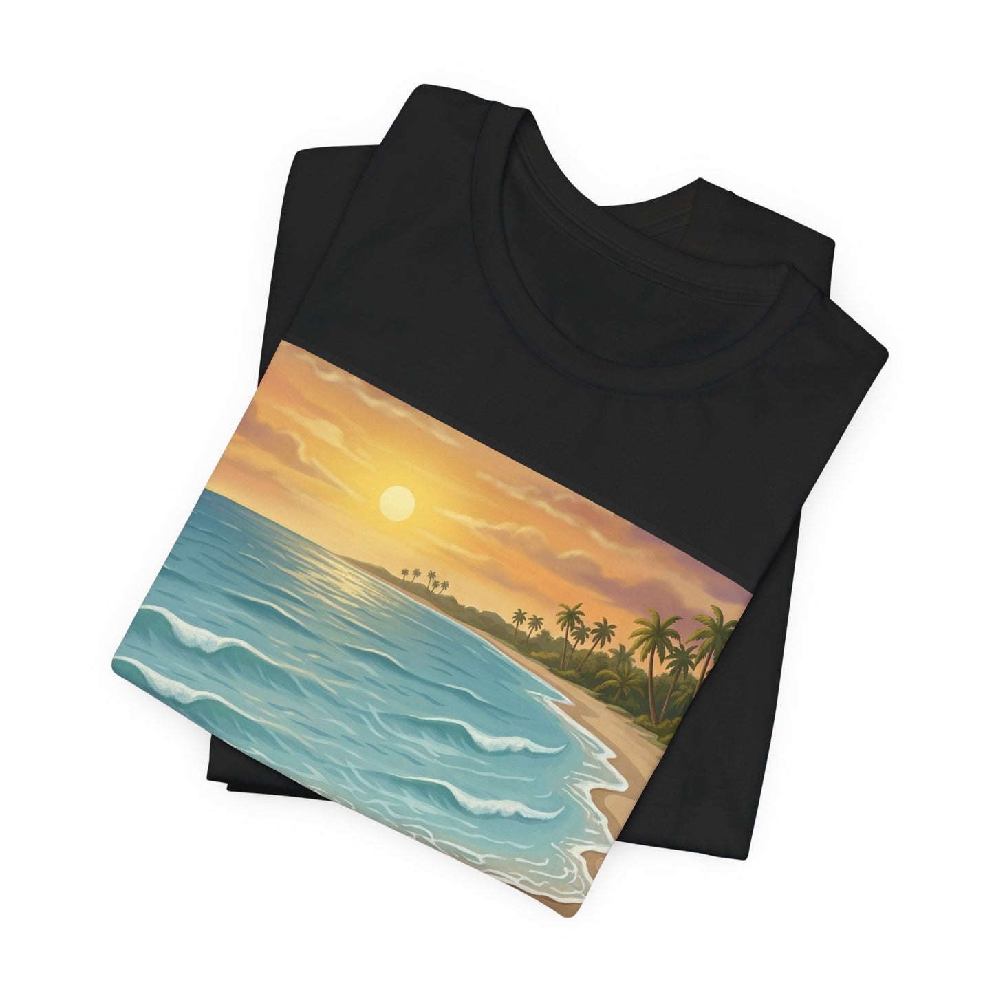Another Nice Day At The Beach - Vertical - Beach Sunset Tee — Coastal Tropical Shoreline Graphic T‑Shirt