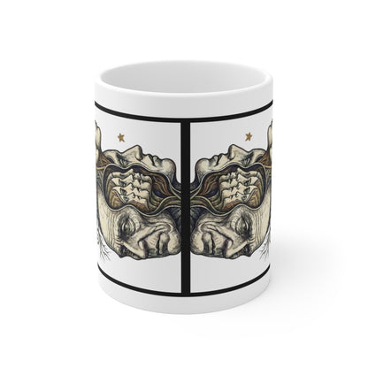 Family Of Thought - New Design 2 Horizontal - 11oz Mug Ambi Handle - Internal Thoughts, OCD, Mental Illness, Hearing Voices, ADHD