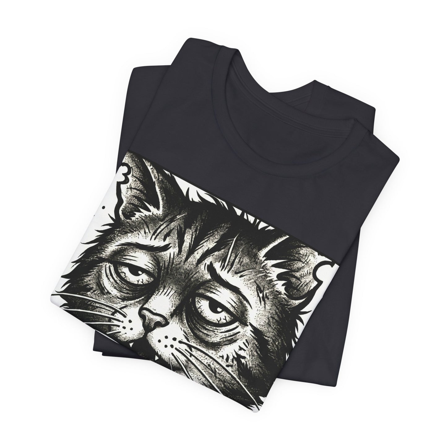 VOID - The Original Void Cat Tee — Tired Moody Cat Drinking Coffee Graphic T-Shirt