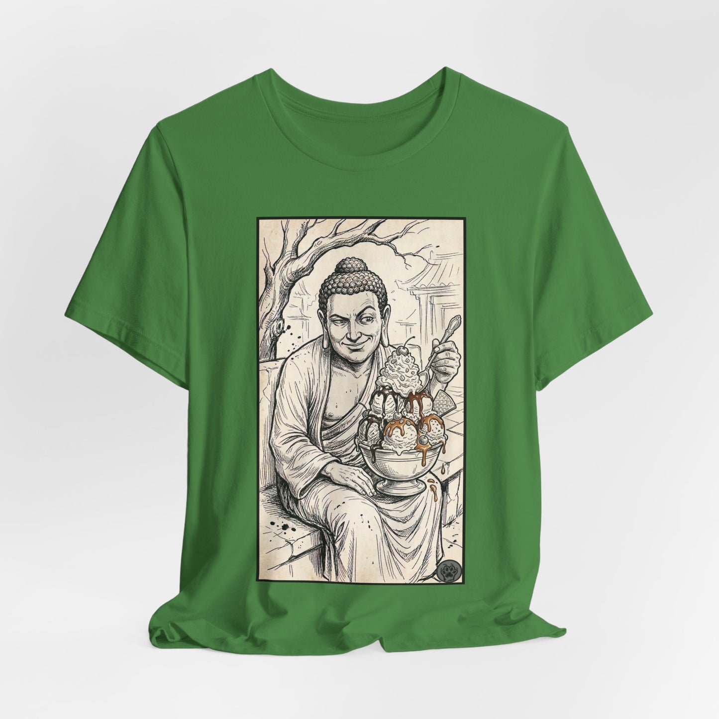 Bad Buddha Sundae Sketch Tee — Religious Humor Buddha Graphic T-Shirt