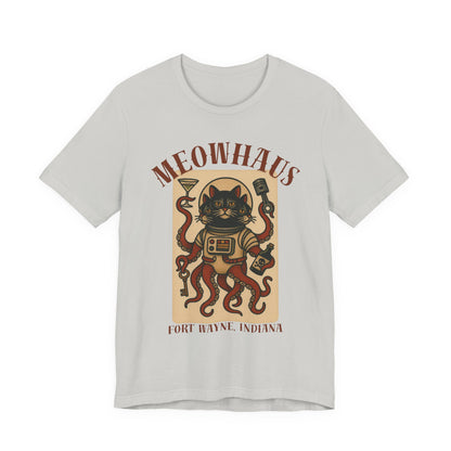 AlienCat Astronaut - Classic Tattoo Design Meowhaus Cat Octopus Tee — Fort Wayne, Indiana Retro Graphic T-Shirt
