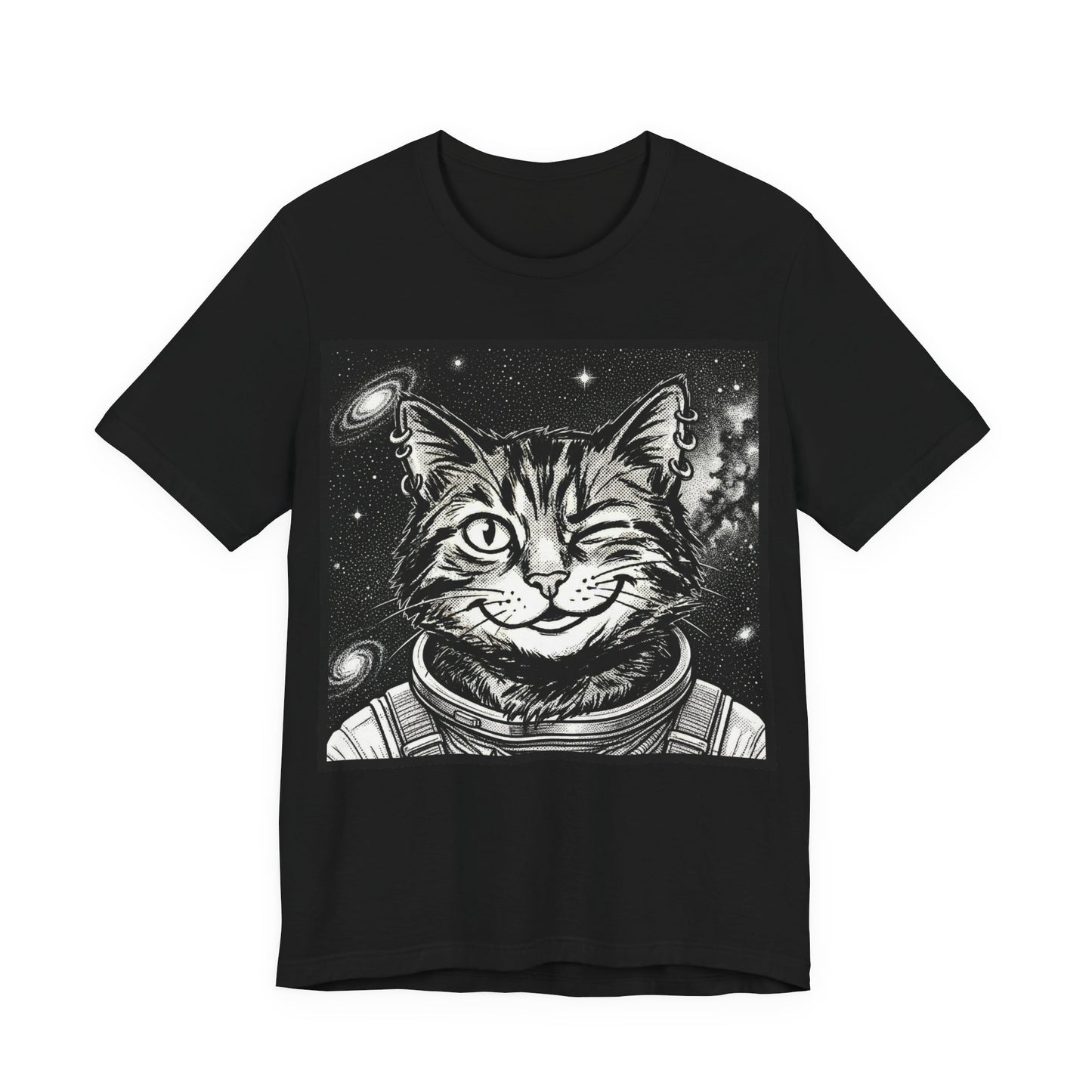 WinkyCat - The Astronaut (NO Gesture) Cat T-Shirt — Winking Space Kitty Graphic Tee