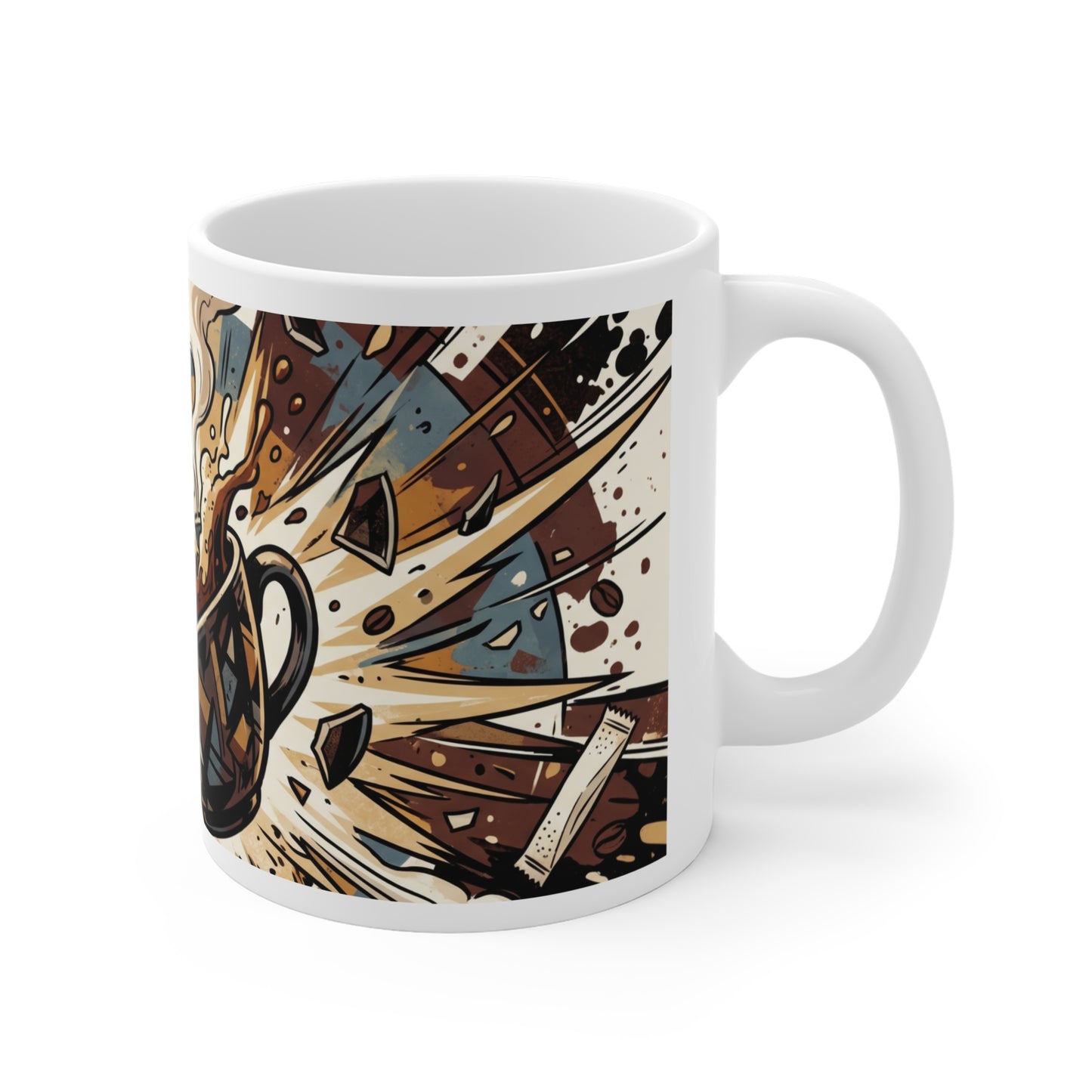 VOID - Exploding Coffee Cat Mug — Funny 11oz Ceramic Cat & Coffee Spill Design