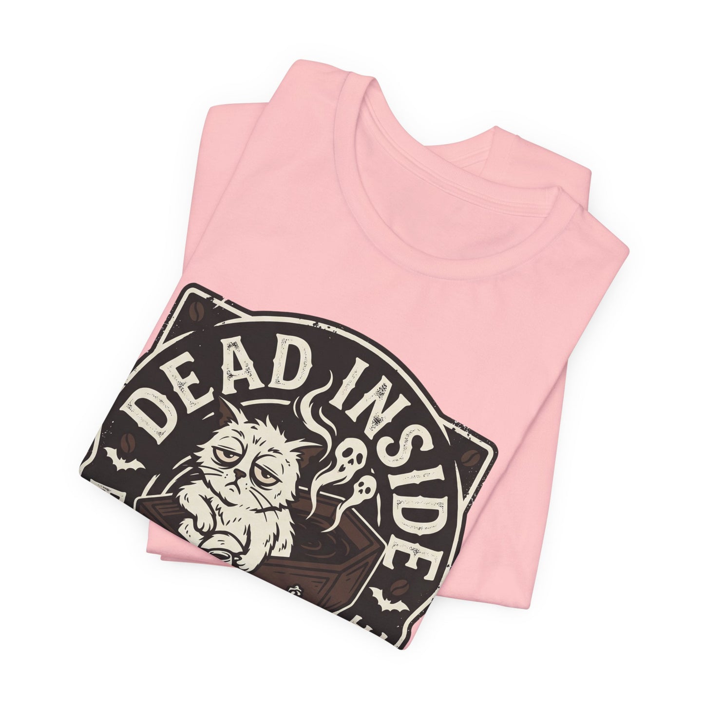 VOID - Dead Inside But Still Need Coffee T-Shirt - Coffee Cat Humor Tee