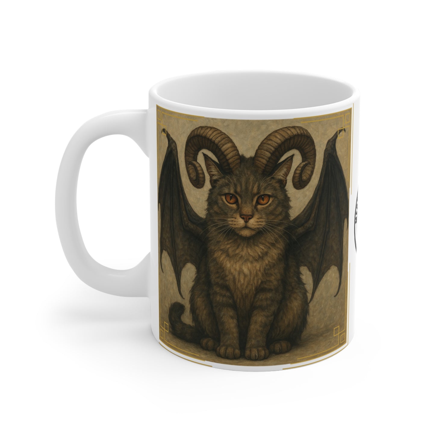 Folklore - 11oz Mug Ambi Handle - Gothic Bat-Winged Cat Mug – 11oz Fantasy Cat Coffee Cup