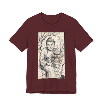 Bad Buddha Sundae Sketch Tee — Religious Humor Buddha Graphic T-Shirt