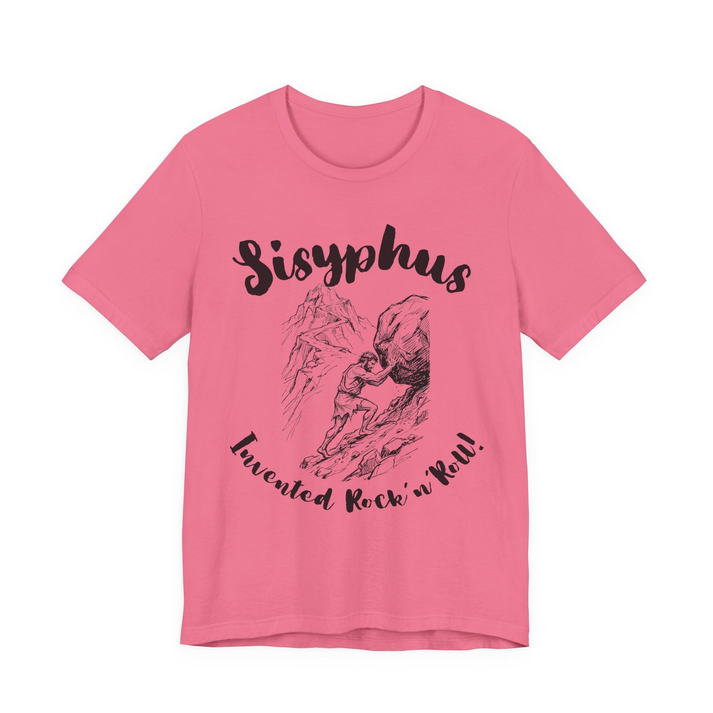 Greek Mythology Humor - Sisyphus T‑Shirt — 'Invented Rock 'n' Roll' Vintage Mythology Tee - Elvis Who?