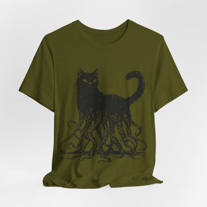 OctoCat Original T‑Shirt — Black Ink Mythical Cat with Octopus Tentacles Graphic Tee
