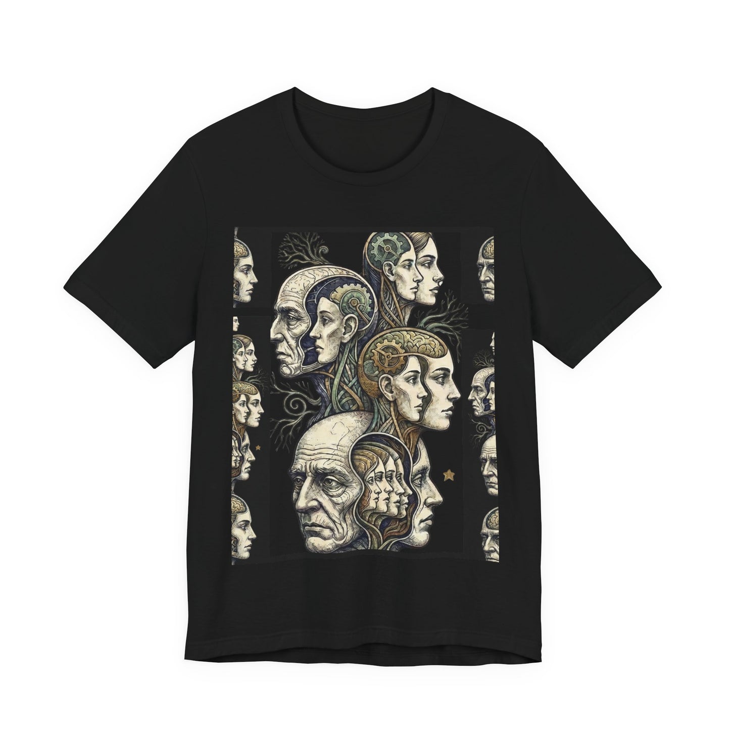 Family Of Thought - "Hearing Voices" - Human Mind Anatomy Tee — Vintage Phrenology Art T‑Shirt