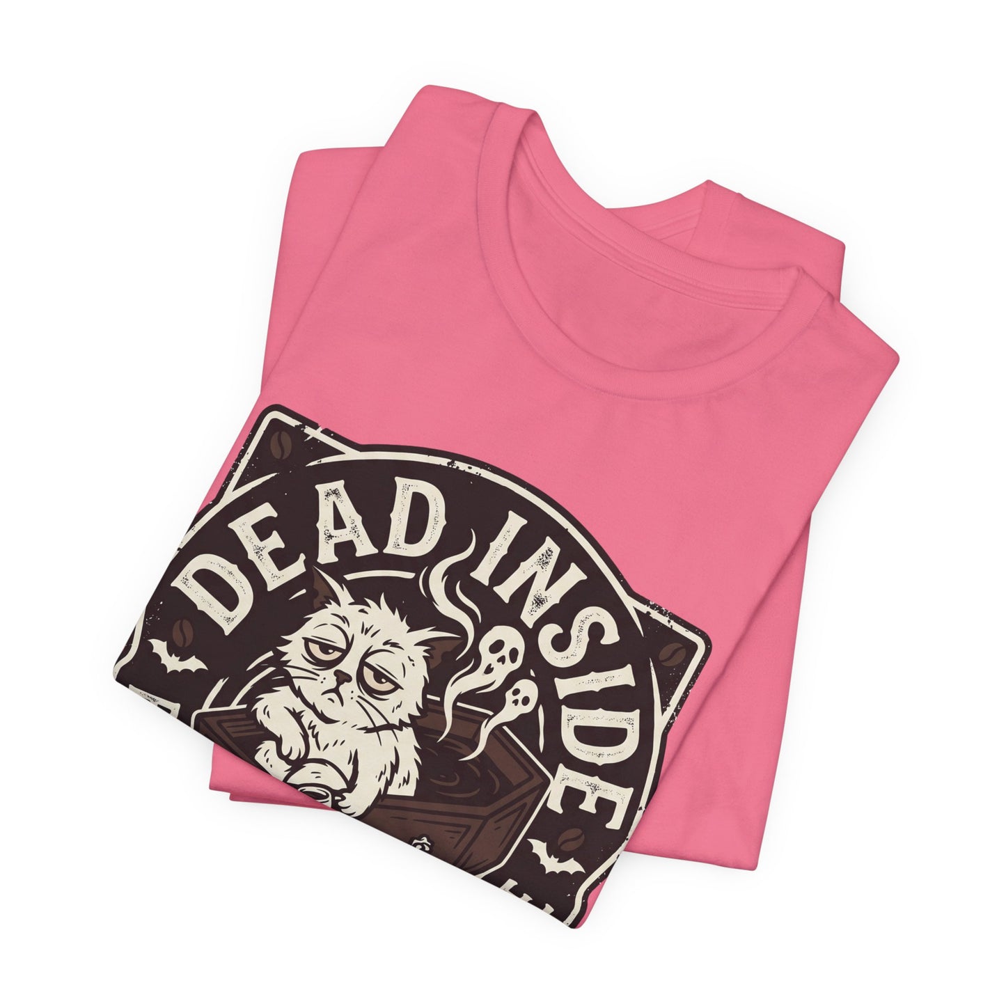 VOID - Dead Inside But Still Need Coffee T-Shirt - Coffee Cat Humor Tee