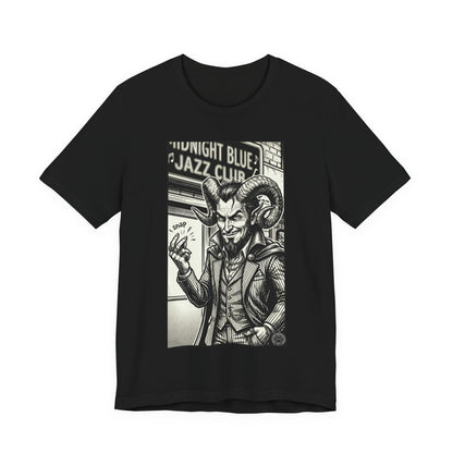 BLZB - Finger Snap Jazz Club Graphic Tee — 'Midnight Blue Jazz Club' Vintage Devil Illustration