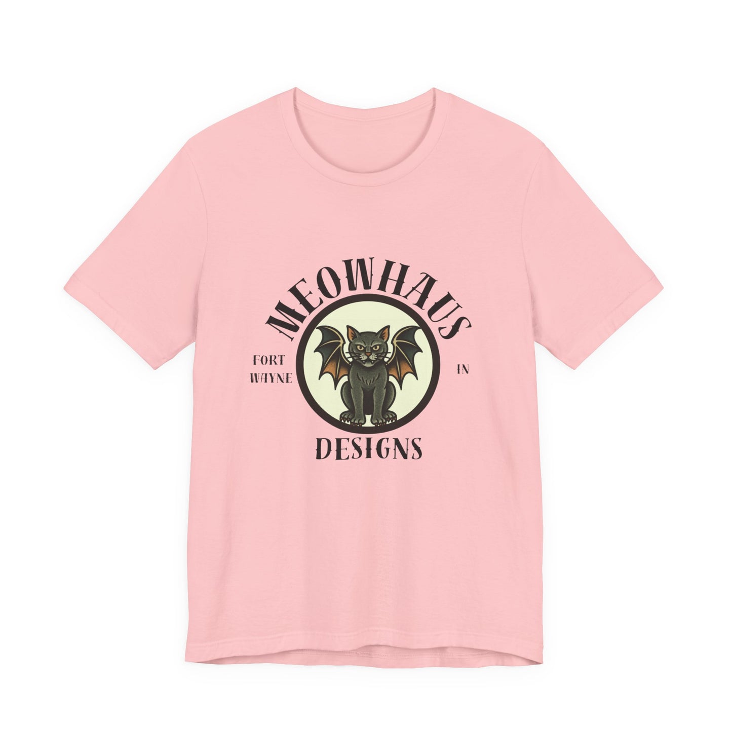 MHD - Emblem - Vintage Tattoo Cat Bat Logo Tee — “Meowhaus Designs” Graphic T-Shirt