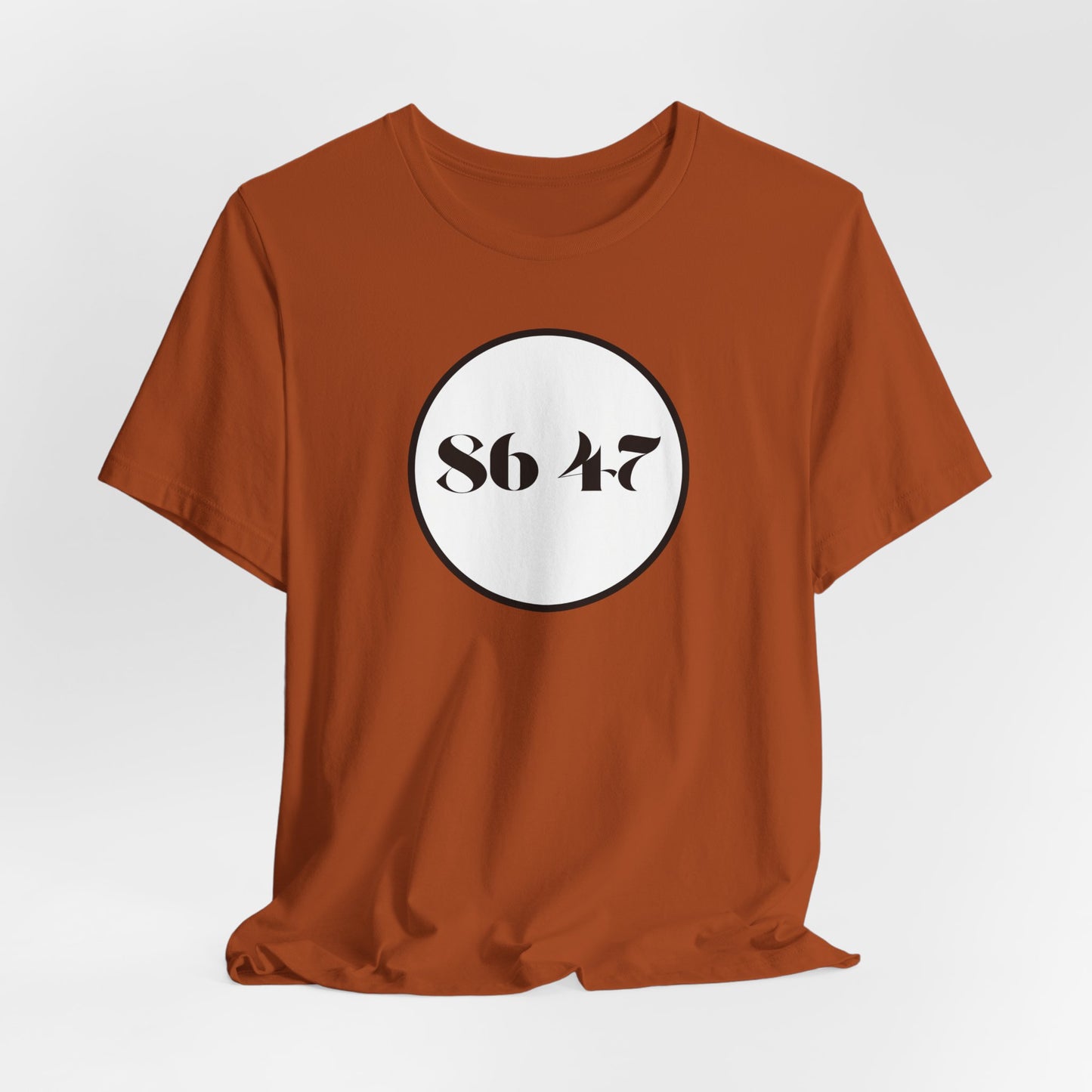 86 47 - Clean, Clear & Concise - Vintage Circle Number Tee — "86 47" Graphic T-Shirt