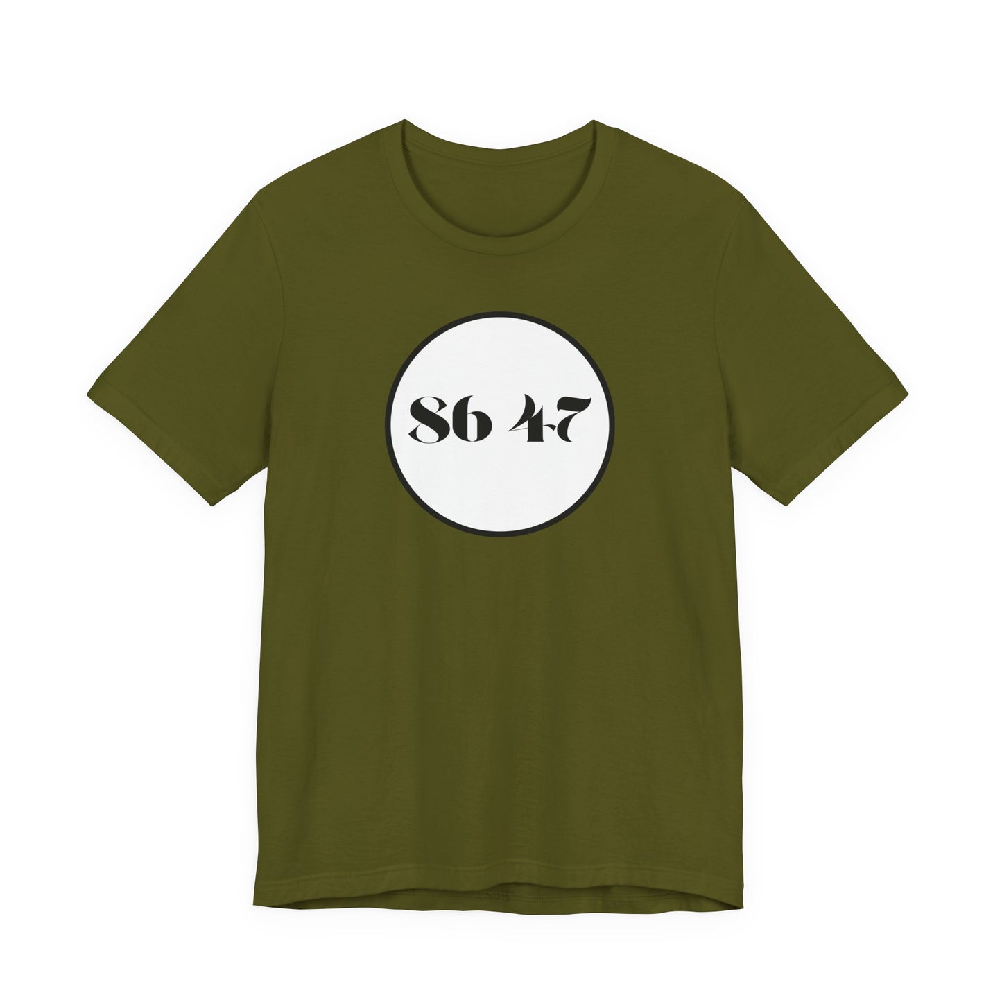 86 47 - Clean, Clear & Concise - Vintage Circle Number Tee — "86 47" Graphic T-Shirt