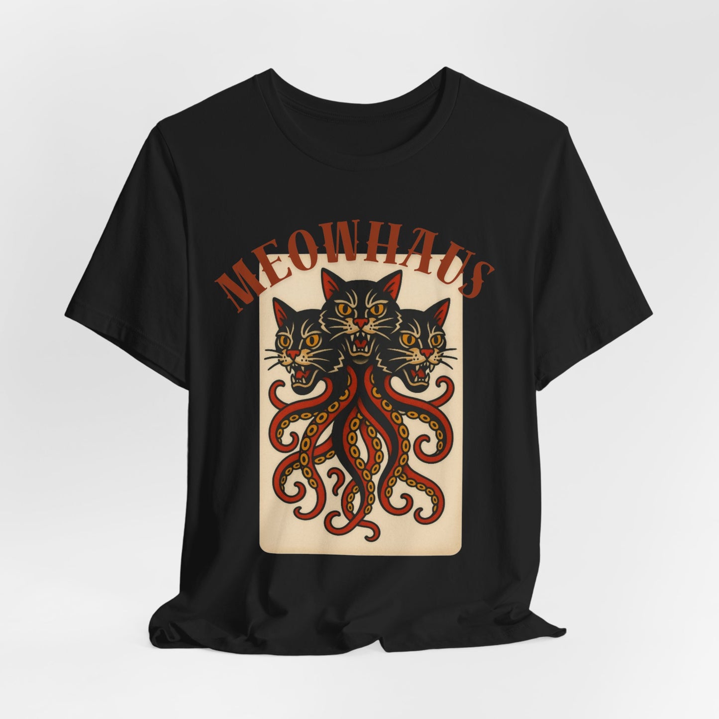 The Magic Three - Vintage Tattoo Meowhaus Cat-Octopus Graphic Tee