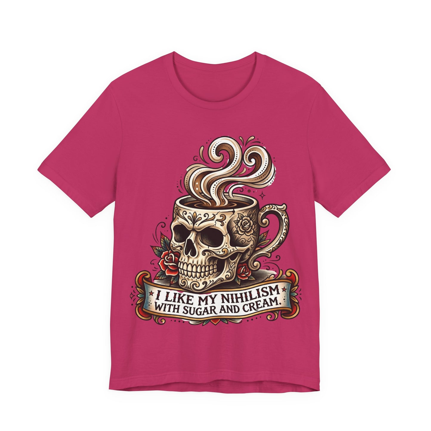VOID - Skull Coffee Tee — "I Like My Nihilism With Sugar and Cream" Graphic T-Shirt