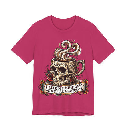 VOID - Skull Coffee Tee — "I Like My Nihilism With Sugar and Cream" Graphic T-Shirt
