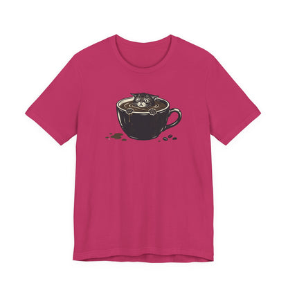 VOID - Cat in Coffee Cup T-Shirt — Cute Coffee Lover Kitty Tee