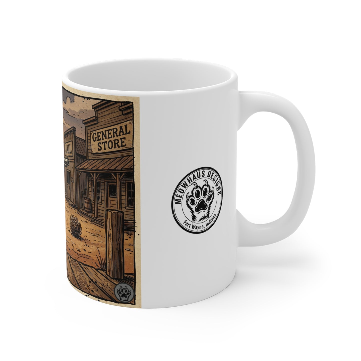SheriffPaco - 11oz Mug Left Handle - Western Cowboy Sheriff Chihuahua Dog Mug - 11oz Novelty Saloon Coffee Cup