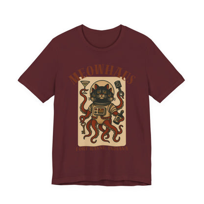 AlienCat Astronaut - Classic Tattoo Design Meowhaus Cat Octopus Tee — Fort Wayne, Indiana Retro Graphic T-Shirt