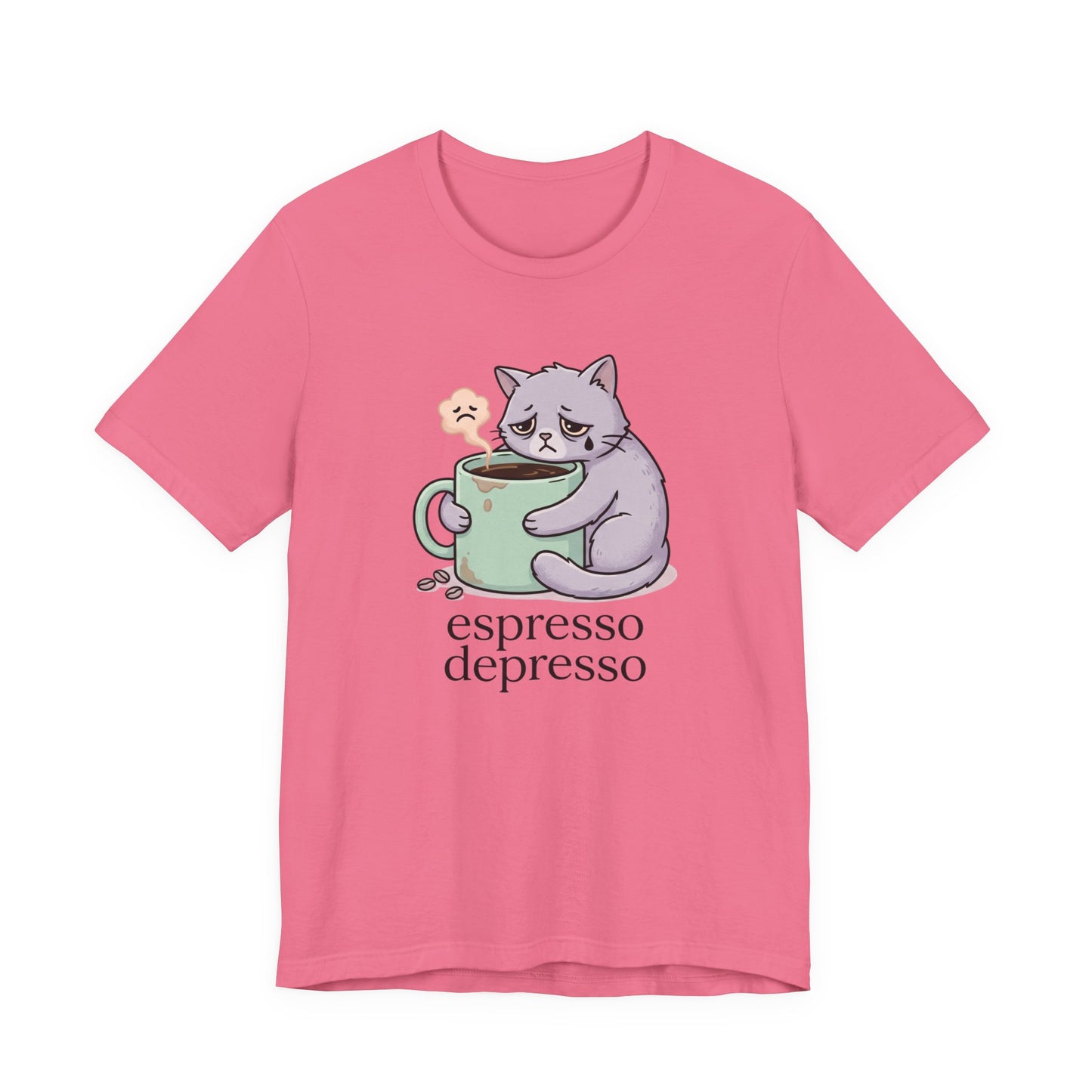 VOID - Espresso Depresso Cat T-Shirt — Cute Sad Cat Coffee Tee