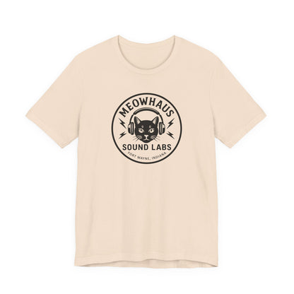 Meowhaus Sound Labs Cat Logo Tee - Clear Variation - Fort Wayne Indiana Audio Sound Music Studio School