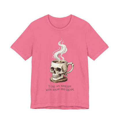 VOID - Tattoo Skull Coffee Tee — "I Like My Nihilism With Sugar and Cream" Graphic T-Shirt
