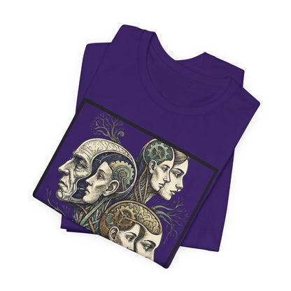 Family of Thought - Crop - Evolution of Minds T-Shirt — Surreal Human Faces Art Tee