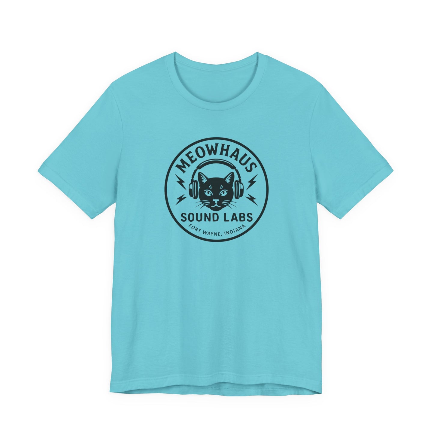 Meowhaus Sound Labs Cat Logo Tee - Clear Variation - Fort Wayne Indiana Audio Sound Music Studio School
