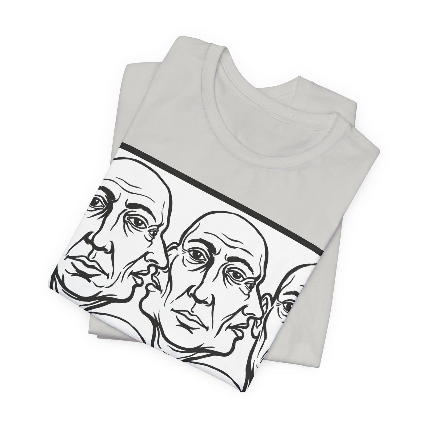HotGossip - Version 2 - Monochrome Repeating Faces Tee – Abstract Expressionist Portrait T-Shirt