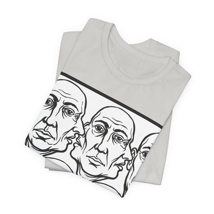 HotGossip - Version 2 - Monochrome Repeating Faces Tee – Abstract Expressionist Portrait T-Shirt