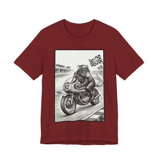 Ratney - "Rat Race" - Motorcycle Rat Racing T‑Shirt — Vintage Racer Graphic Tee
